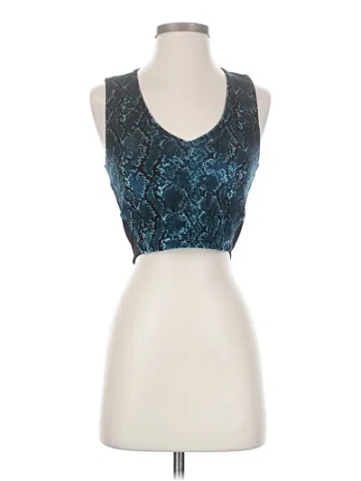 Pre-owned Carbon38 Tank Top Blue Plunge Neckline Tops