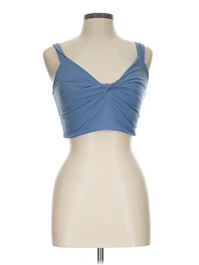 Pre-owned Carbon38 Tank Top Blue Strapless Neckline Tops