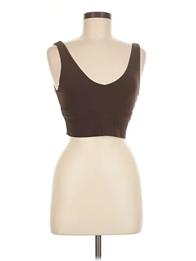 Pre-owned Carbon38 Tank Top Brown Strapless Neckline Tops