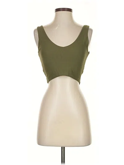 Pre-owned Carbon38 Tank Top Green Strapless Neckline Tops