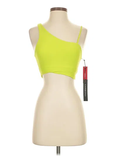 Pre-owned Carbon38 Tank Top Green Strapless Neckline Tops