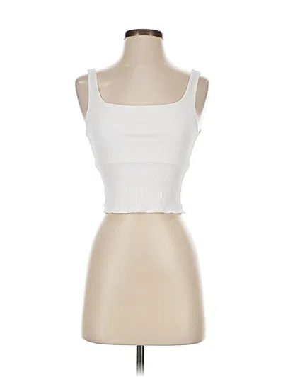 Pre-owned Carbon38 Tank Top Ivory Strapless Neckline Tops In White