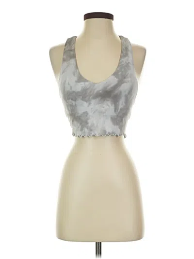 Pre-owned Carbon38 Tank Top Silver Halter Neckline Tops