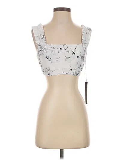Pre-owned Carbon38 Tank Top Silver Strapless Neckline Tops