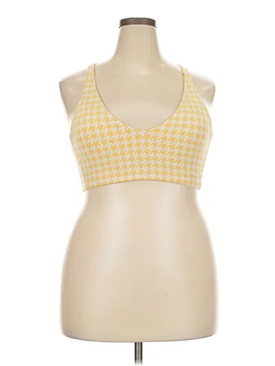 Pre-owned Carbon38 Tank Top Yellow Halter Neckline Tops