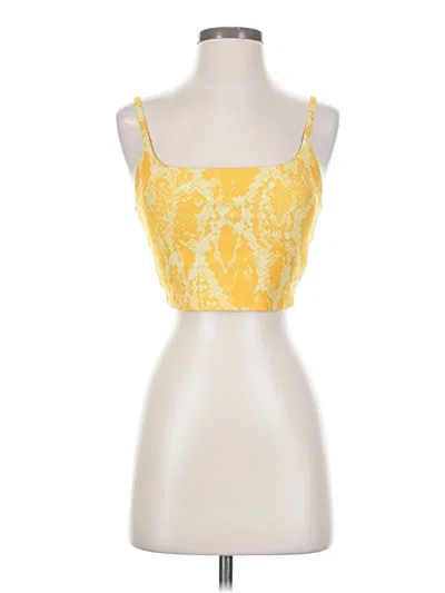 Pre-owned Carbon38 Tank Top Yellow Strapless Neckline Tops