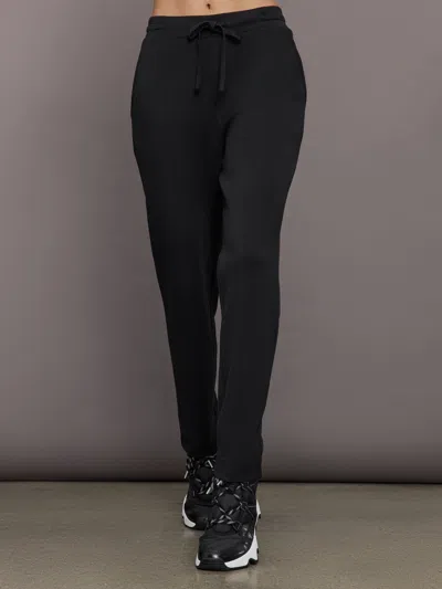 Carbon38 Tapered Leg Jogger In Interlock In Black