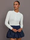 Carbon38 Tennis Pearl Sweater In White