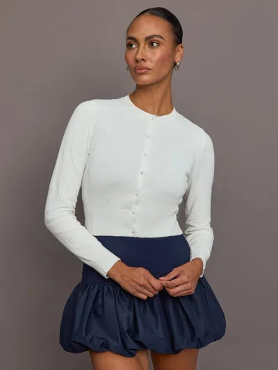 Carbon38 Tennis Pearl Sweater In White