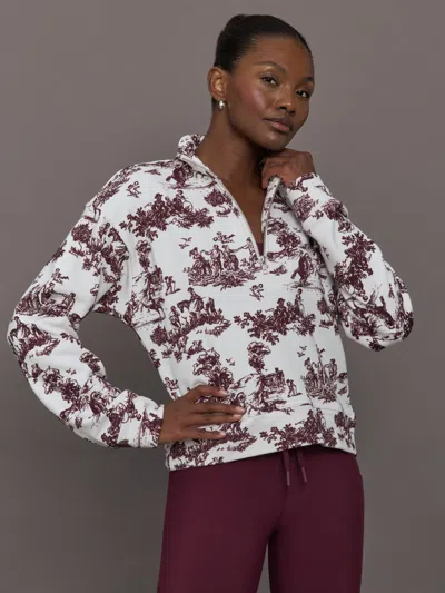 Carbon38 Toile Half Zip In Multi