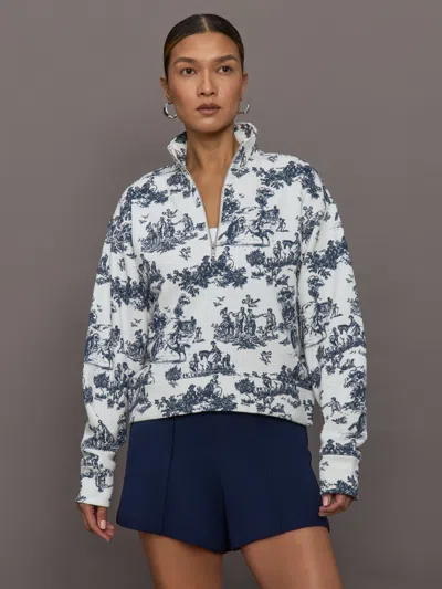 Carbon38 Toile Half Zip In Toile Print