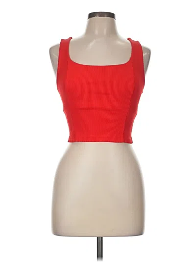 Pre-owned Carbon38 Tube Top Red Strapless Neckline Tops