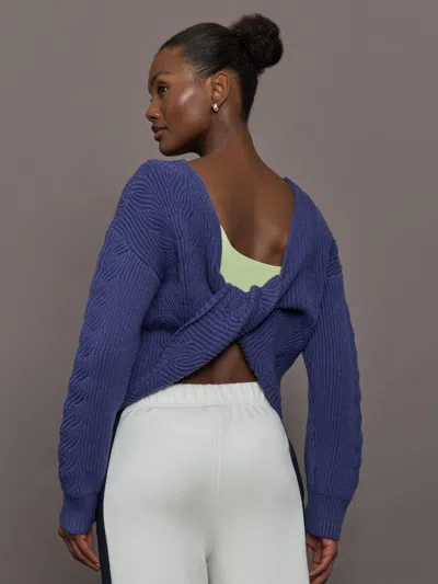 Carbon38 Twist Pullover In Blue