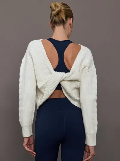 Carbon38 Twist Pullover In White