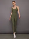 Carbon38 V-neck Jumpsuit In Melt In Core Olive