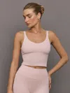 Carbon38 V-neck Tank In Ribbed Melt