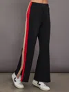 Carbon38 Wide Leg Track Pant In Scuba In Black