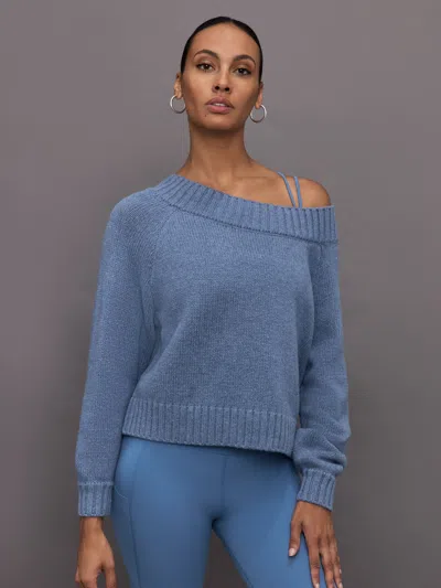 Carbon38 Wool Blend Slouchy Knit Sweater In Heather Coronet