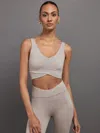 Carbon38 Wrap Bra In Heather Melt - Heather Oatmeal