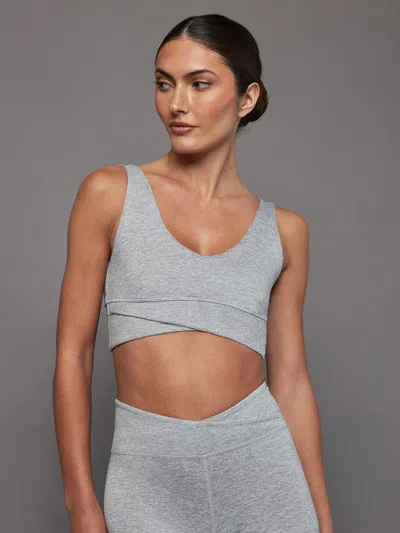 Carbon38 Wrap Bra In Heather Melt In Silver Heather