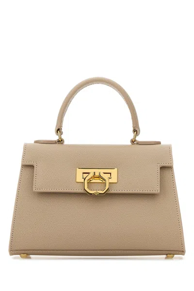 Carbotti Cappuccino Leather Greta Handbag In Beige O Tan