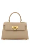 Carbotti Cappuccino Leather Greta Handbag In Beige O Tan