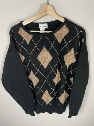 Pre-owned Cardigan X Coloured Cable Knit Sweater Vintage Shinin Diamond Knit Sweater In Black