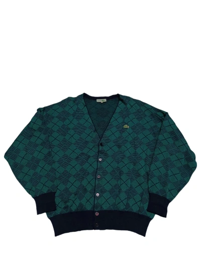 Pre-owned Cardigan X Lacoste Vintage 80's Or Early 90's Pn Wool Cardigan France In Checkered