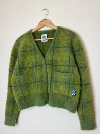 Pre-owned Cardigan X Unif Express Yourself Acrylic Mohair Cardigan Sweater In Green