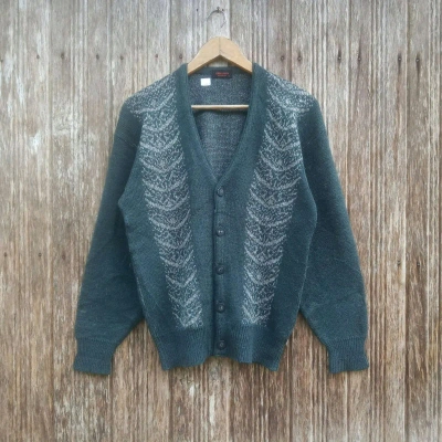 Pre-owned Cardigan X Vintage Lord John Made In Japan Wool Style Cardigan Button Ups In Dark