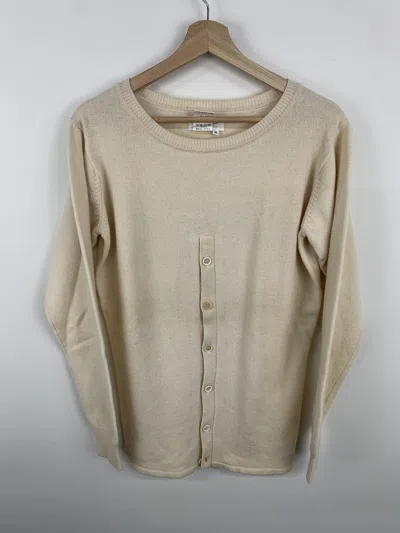 Pre-owned Cardigan X Yohji Yamamoto Upside Down Buttons Crewneck Sweater In Cream