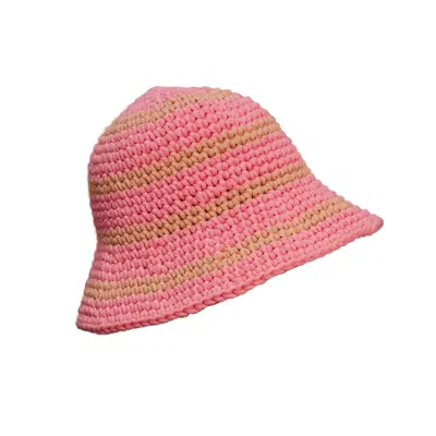Cardigang Women's Pink / Purple / Brown Sunny Bucket Hat Crochet Kit - Pink And Tan