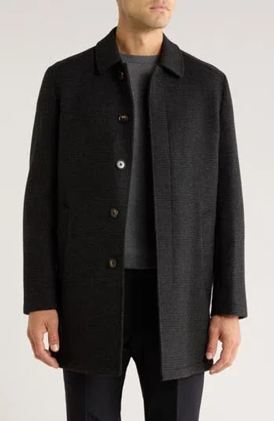 Cardinal Of Canada Check Wool Blend Coat In Black