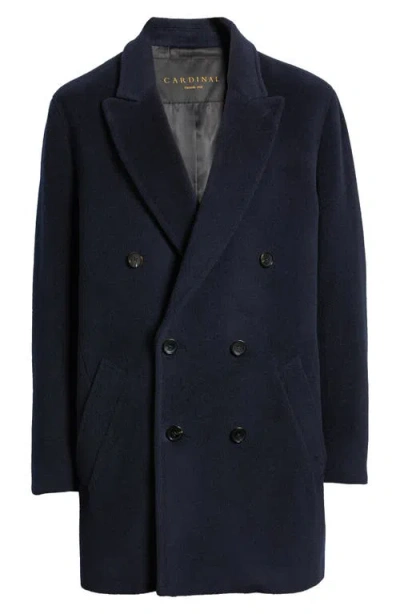 Cardinal Of Canada Logan Double Breasted Wool Topcoat In Navy