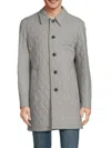 Cardinal Of Canada Men's Longline Wool Blend Quilted Jacket In Light Grey