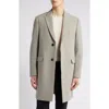 Cardinal Of Canada Sutton Wool & Cashmere Herringbone Top Coat In Stone Herringbone