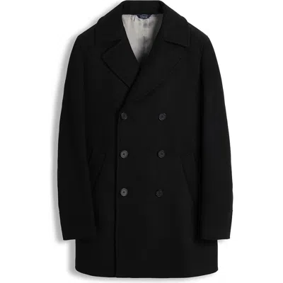 Cardinal Of Canada Wool Blend Peacoat In Black/grey