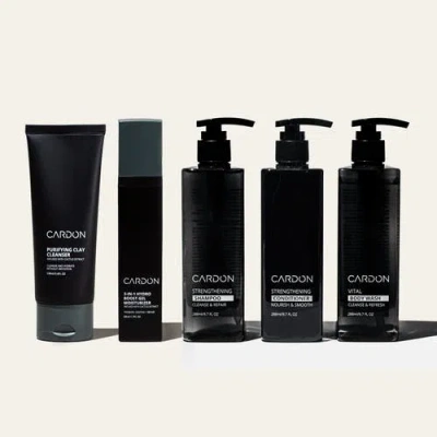 Cardon Head To Toe 5 Piece Grooming Set For Men In Black