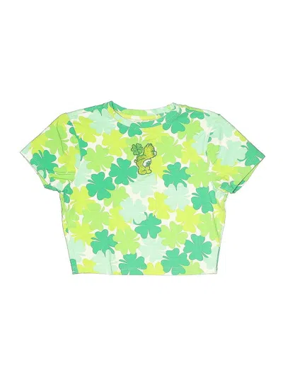 Pre-owned Care Bears Kids' Short Sleeve Top Green Keyhole Neckline Tops
