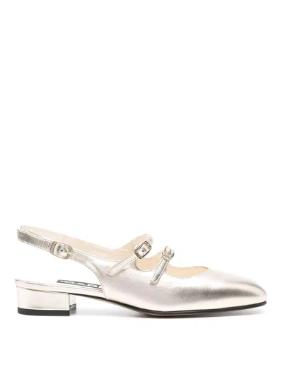Care Label Slingback Peche Night In Leather In Silver