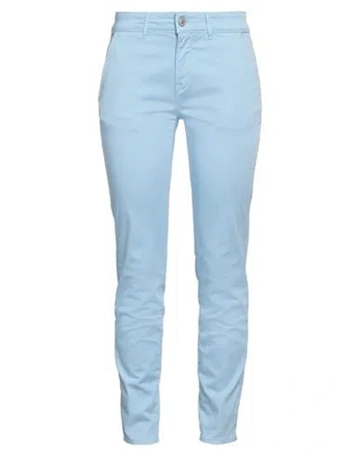 CARE LABEL CARE LABEL WOMAN PANTS AZURE SIZE 25 COTTON, ELASTANE