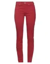 Care Label Woman Pants Red Size 29 Cotton, Pbt - Polybutylene Terephthalate, Elastane