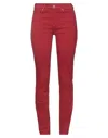 Care Label Woman Pants Red Size 28 Cotton, Pbt - Polybutylene Terephthalate, Elastane In Red