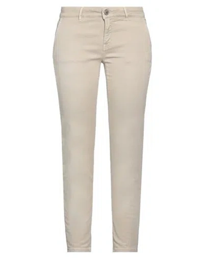 Care Label Woman Pants Sand Size 29 Cotton, Elastane In Beige