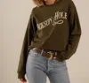 Care Tucker 90's Baggy Crewneck Jackson Hole Sweatshirt In Brown In Green