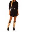 Care Tucker Basic Preslie Poplin Shirt Mini Dress In Black In Black