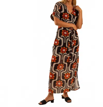Care Tucker Beatrice All Over Wild Flower Pattern Kaftan Dress In Multicolor