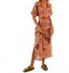 Care Tucker Beatrice Mesmerized Pattern Kaftan Dress In Multicolor In Multi