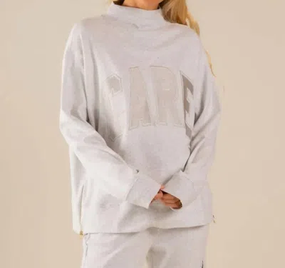 Care Tucker Bella Interlock Mock Neck Sweater In Ice Grey In White