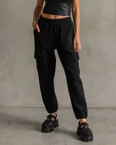Care Tucker Chloe Interlock Cargo Jogger In Black